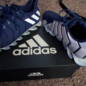 Adidas Dark Blue and White Running Shoes